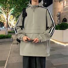 新款秋季港风夜景套头连帽夹克男现货DSA157B-J1566-P70，男装夹克，电商A157B