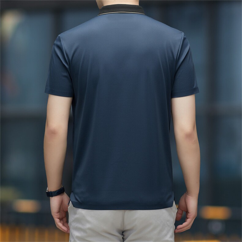 中年休闲男装翻领半袖T恤衫2023夏季新款男士polo衫薄款休闲上衣,男装Polo衫,电商B212（原钱塘6029）