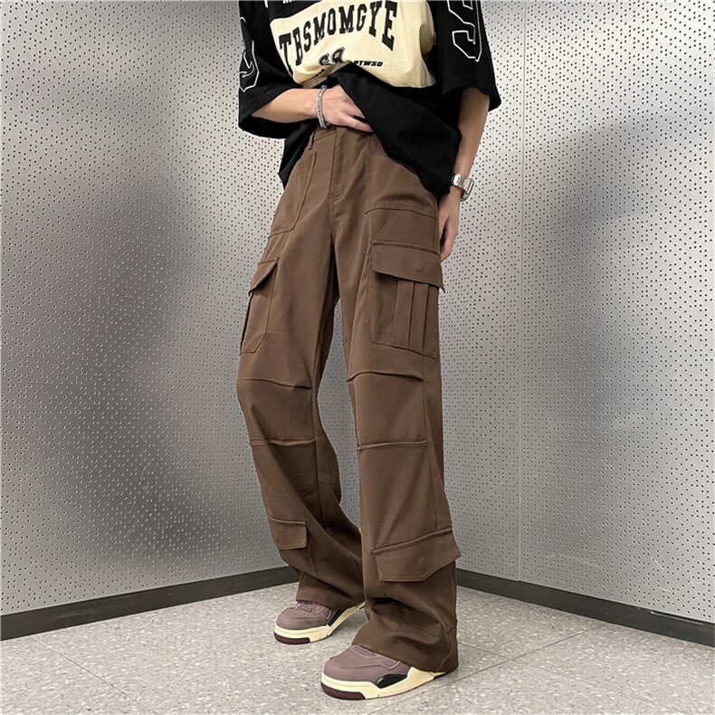 欧美风高级感美式工装裤男ins潮休闲高街长裤情侣裤K02150-P43图片
