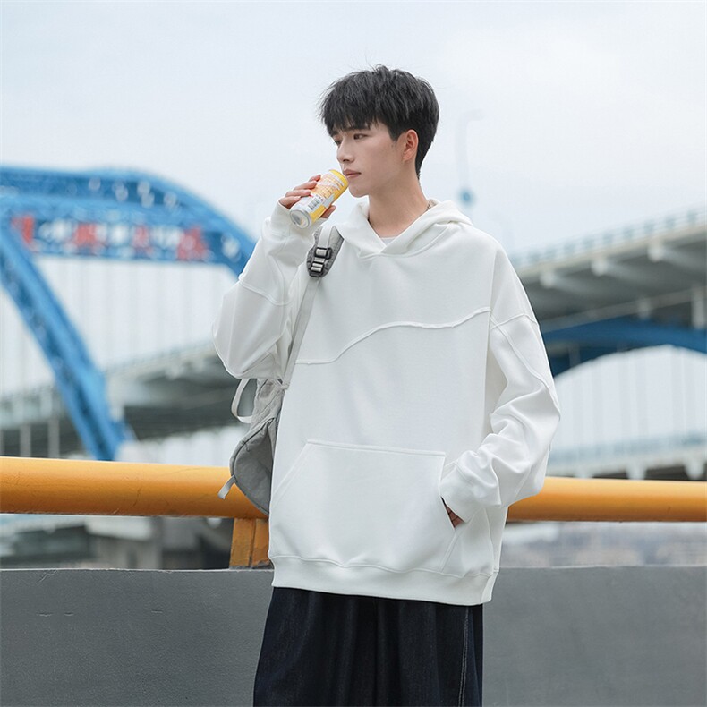 秋季现货纯色宽松二开卫衣男DSA157B-W6996-特P45,男装卫衣,电商A157B