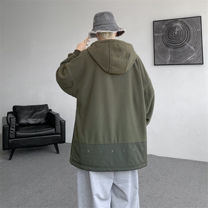 8XL-M大码摇粒绒卫衣套头连帽半拉链宽松美式复古外套WY9103/P68图片