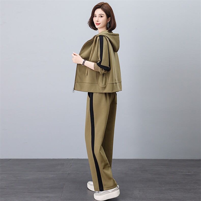 休闲套装女2025春秋新款小个子妈妈宽松卫衣洋气减龄两件套运动服,女装套装/套裙,忆绮罗