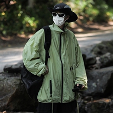 UPF50+复古简约纯色立领休闲防晒衣男女夏季新款百搭户外防晒衣，男装夹克，星座506A