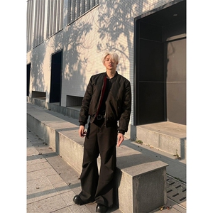 【有货】内衬红色飞行夹克外套棒球服JK507特P67,枣红色超长风衣如何搭配图片