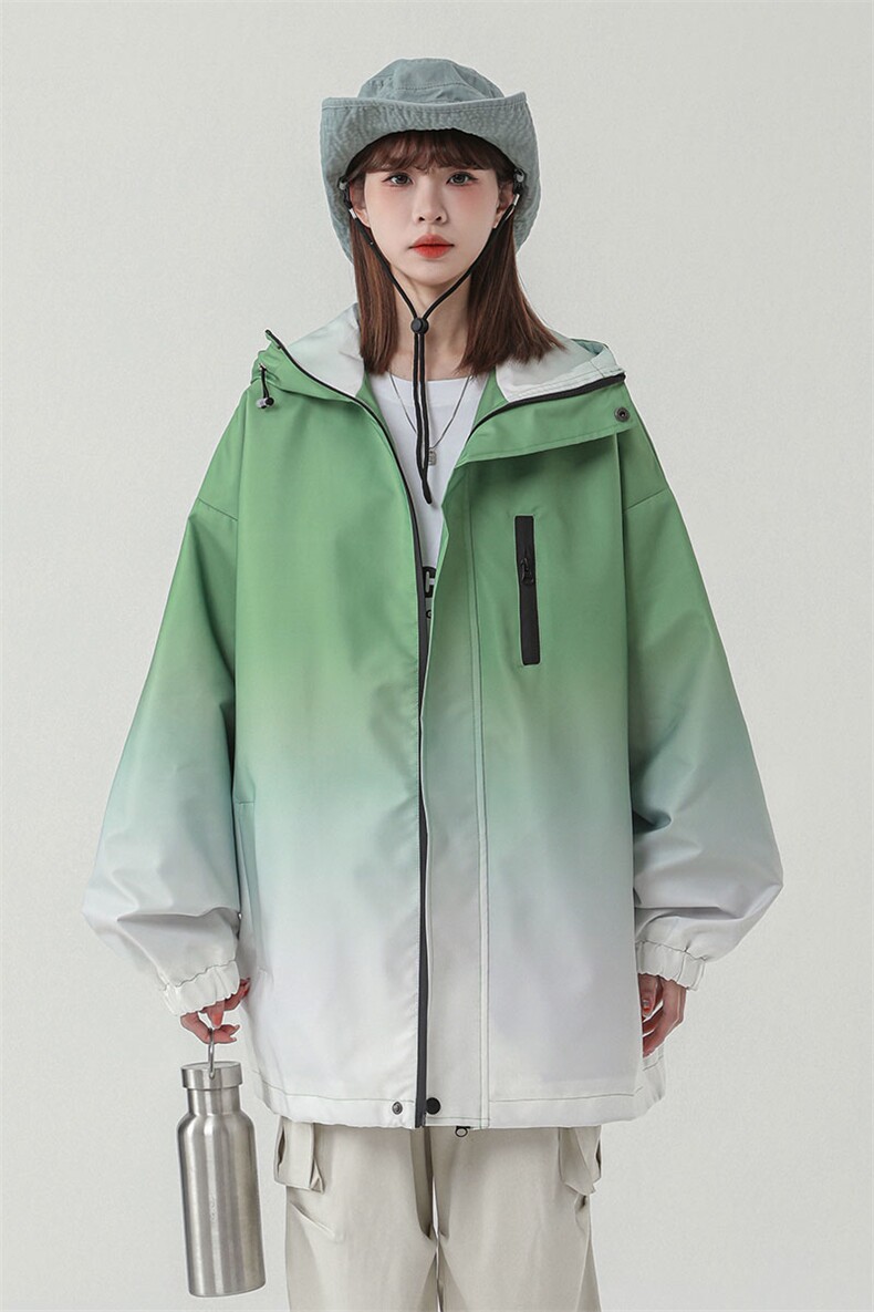 中性风山系防水冲锋衣渐变色夹克女聚酯纤维JK77088P85控128,男装夹克,星座226-1