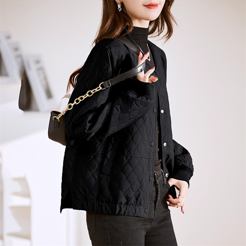 短款外套女2023新款冬季夹棉夹克秋冬薄款时尚棉衣棉服,女装棉衣/棉服,贵人树