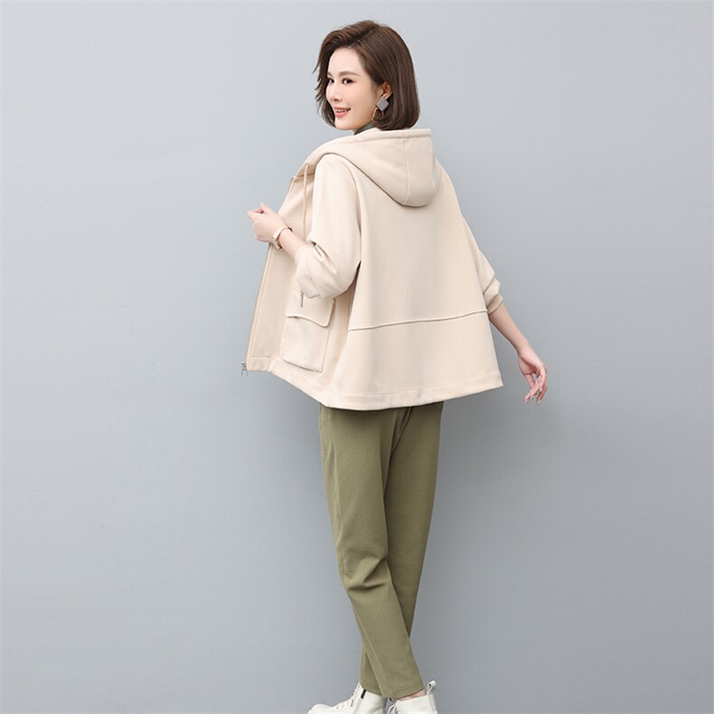 2023春季新款时尚休闲气质个性减龄宽松休闲连帽套装,女装套装/套裙,独衣靓