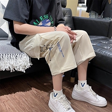 工装短裤男夏季新款韩版潮流宽松抽绳休闲裤学生七分裤子D142/P38，男装牛仔裤，星座506