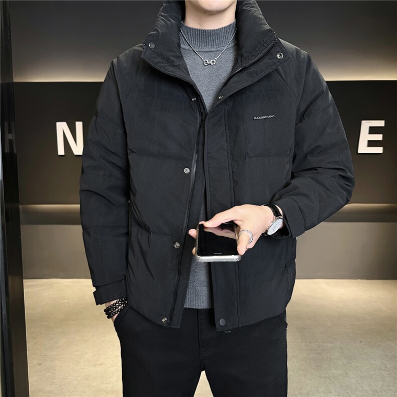 7729-L-4XL-P215标50男士休闲百搭纯色晕染立领修身羽绒服外套,男装羽绒服,电商B255