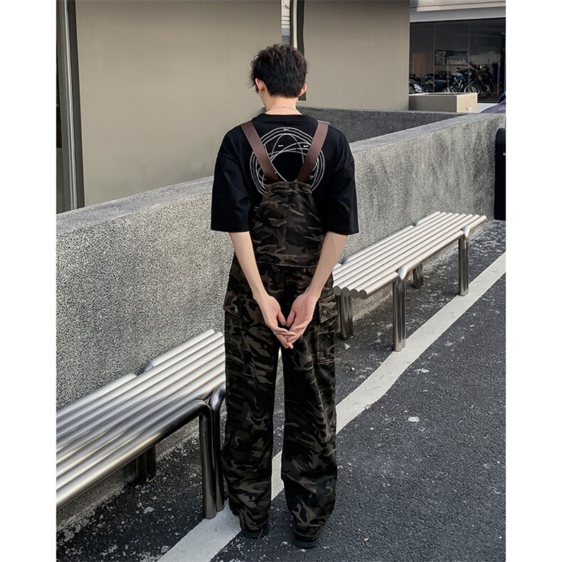美式潮牌迷彩牛仔裤男女春秋季直筒工装裤背带裤N0614-P73,男装牛仔裤,星座308B-2