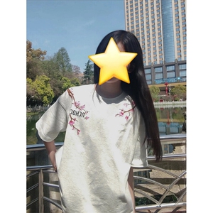 万针全刺绣工艺抖音得物高品质260克重磅纯棉双纱美式高街短袖T恤图片