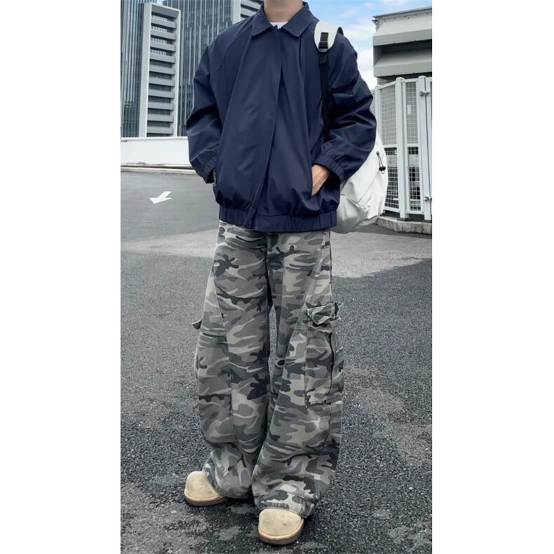 美式撞色罗纹翻领夹克cleanfit哈灵顿设计潮牌外套504-W624-特P60,男装夹克,星座504