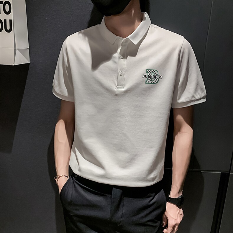 黑色2022精神小伙修身polo衫男士短袖T恤PL506-P48控价68,男装Polo衫,电商A108