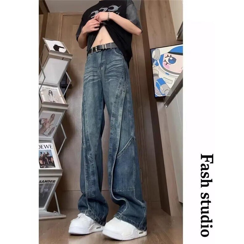 1506-1/KX-A5501/P58美式复古水洗做旧解构设计感牛仔裤男潮牌，男装牛仔裤，星座1506-1