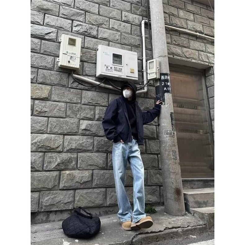 现货牛仔裤男春季新款美式高街vibe直筒宽松阔腿长裤L83700-P47,男装牛仔裤,星座1008