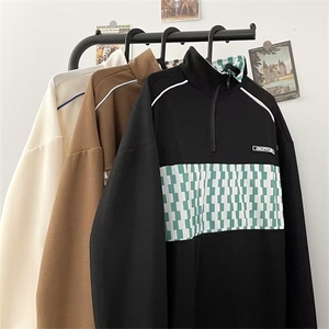 卫衣外套男春秋季休闲长袖衣服华夫格外套W3019P30图片