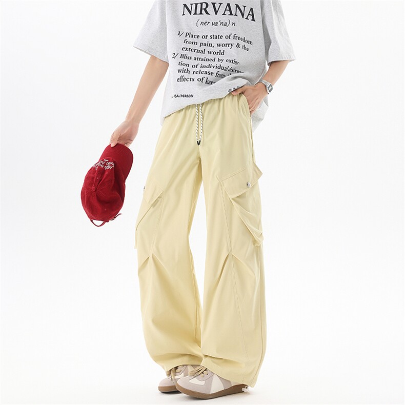 D206-18XL-M冰丝复古阔腿工装裤男宽松大口袋美式拖地裤男K9145,男装工装外套,电商D206-1