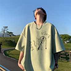 量大优供视频重磅麂皮绒短袖T恤男JPDX234-特P19，男装T恤，电商B367