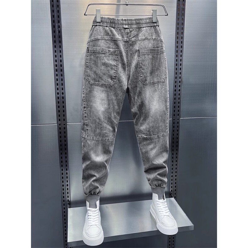 1506-1/KT10801/P51男士新款蓝色牛仔裤韩版时尚提花工艺束脚裤,男装牛仔裤,星座1506-1