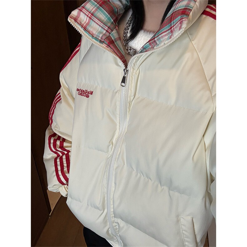 秋冬新款港风条纹刺绣立领保暖棉服面包服XZ213-MY5529-P98控128,男装夹克,星座213