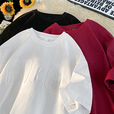 1平铺钢印字母设计休闲潮大码M-5XL短袖T恤男DT77796特P28控49，男装T恤，星座226-2