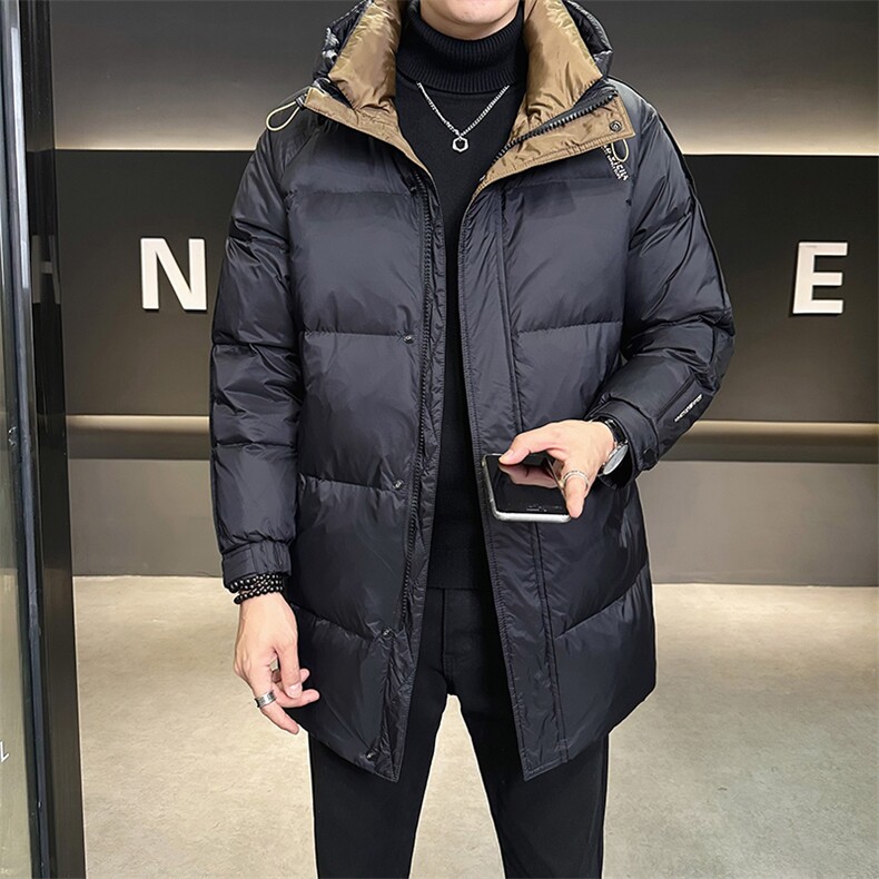中长款男士羽绒服冬季2025新款连帽加厚防寒外套A313-8820-P215,男装羽绒服,电商A313