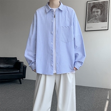 衬衫男秋季新款港风宽松条纹长袖衬衣CS801-特P29，男装衬衫，星座214-3