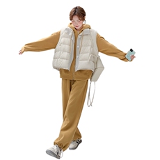 【上就能卖】大量不缺货转化好羽绒马甲卫衣套装三件套P330K450，女装套装/套裙，2C292