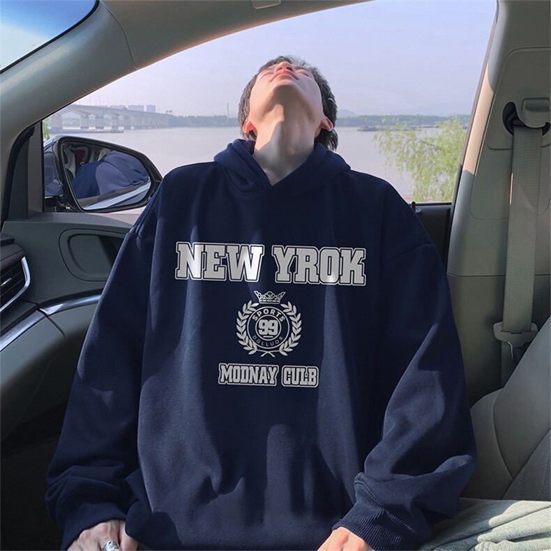抖音得物供货可提供视频秋冬重磅美式宽松连帽卫衣WKD19,男装卫衣,电商A486