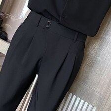 冰丝休闲裤潮流韩版九分裤白色裤子潮牌男夏季薄款西裤，男装西裤，星座410-6（原星座1304-1）