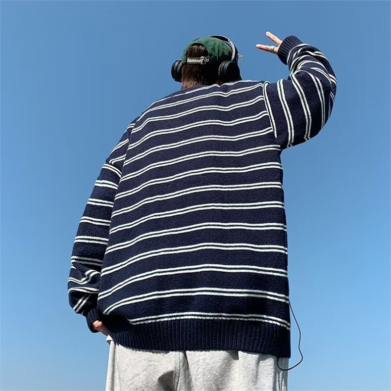 美式街头设计感圆领毛衣男慵懒风休闲针织衫MY28P45,男装针织衫/毛衣,星座1116-2