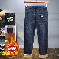 松紧腰网图秋冬季加绒款男士弹力牛仔裤XZ212-1-QN9971-P52，男装牛仔裤，星座212-1