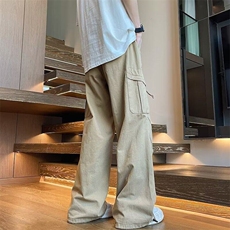 美式复古直筒工装裤男女街头潮牌宽松百搭阔腿休闲长裤kk3011-P58，男装工装外套，星座1008