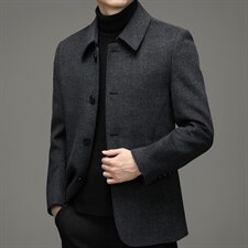 秋冬新款双面呢外套翻领商务男装夹克毛呢大衣男ZL11576-P260，男装夹克，电商B212（原钱塘6029）