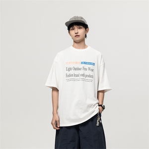 南夏乔装2025夏季新款潮流时尚印花纯棉短袖复古宽松休闲T恤上衣图片