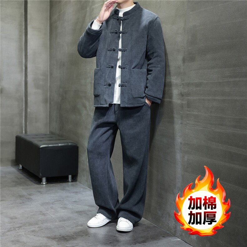 2025冬季风套装中式复古唐装棉衣棉绒保暖棉袄TZ2534-P205,男装棉衣,电商A008