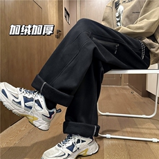 A749-特P45加绒加厚华棉卫裤弯刀运动裤保暖休闲裤1，男装休闲裤，电商B335