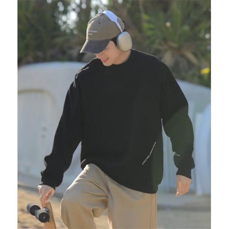 立体裁剪美式卫衣男士2025春季新款重磅解构宽松圆领外套WH08,男装卫衣,星座1116A（原606A-3）