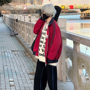 抖音得物高品质 美式高街重磅结构设计拼接织带立领卫衣外套 CM42图片