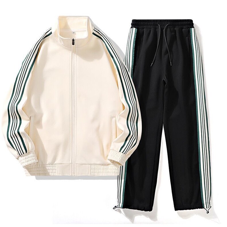 可二开运动服套装男女春秋季休闲条纹情侣开衫卫衣宽松潮流两件套,男装卫衣,星座218-1（原230）