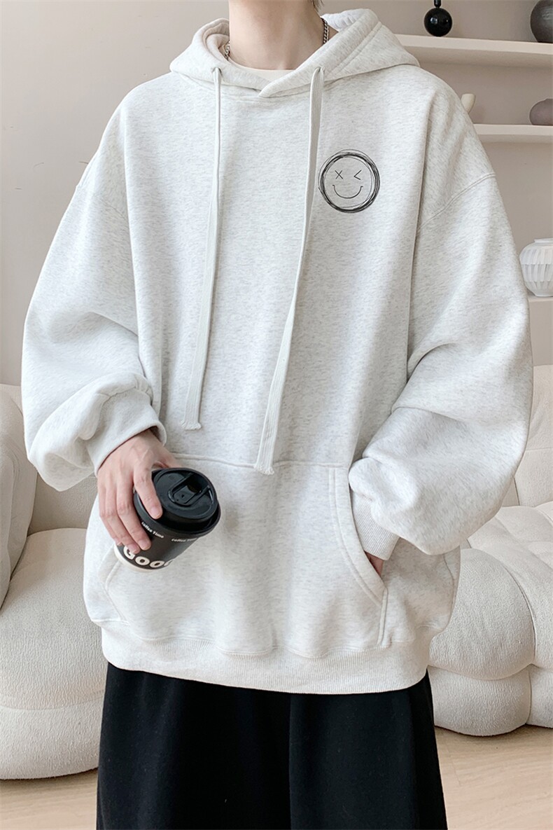 已注册/华棉春秋内景情侣休闲宽松连帽卫衣男WY00645/P45加绒P50,男装卫衣,电商B316