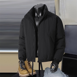 现货冬季美式休闲加厚雪山外套夹克立领纯色三防户外工装棉服图片
