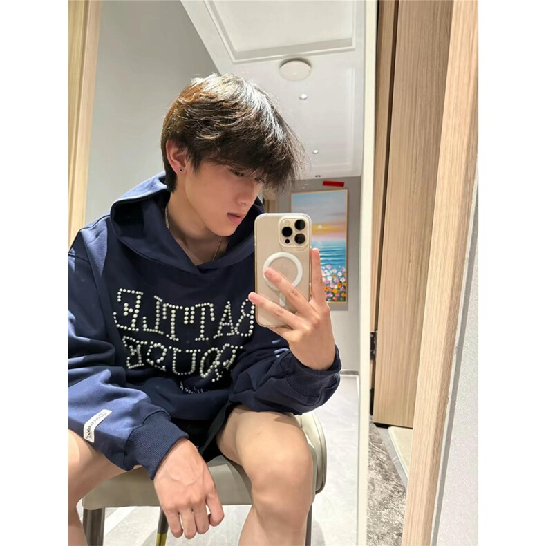 网图有货美式复古钉珠字母连帽华棉宽松情侣卫衣男女A821-P55,男装卫衣,星座1505