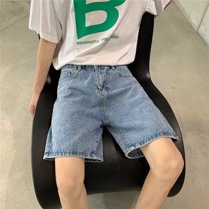 牛仔短裤男夏季宽松直筒中裤夏装潮牌五分裤 1001-1-DM102-P36图片