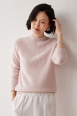 秋冬新款洋气时尚百搭显瘦女款半高领35%山羊绒衫，女装羊绒衫，艾巧羊绒