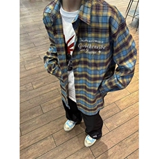 网络图现货！cleanfit格子衬衫高级设计感小众情侣衬衣RC128-P55，男装衬衫，星座1005-6
