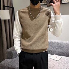 轻熟风拼接卫衣男秋冬季圆领打底衫青年修身撞色休闲毛衣Q222，男装针织衫/毛衣，星座1116A-2（原606A-1）