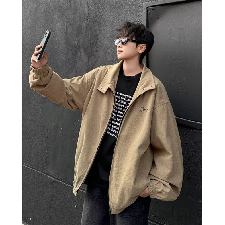 美式高街复古青少年外套男款秋季宽松运动夹克棒球服休闲W9340,男装夹克,星座506