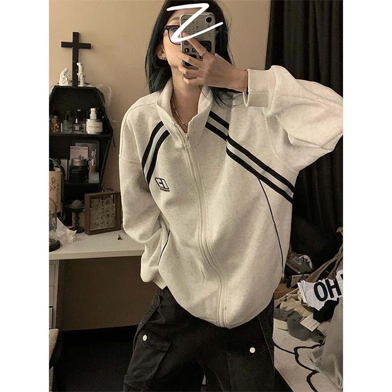 【有货】cleanfit花灰色卫衣男春秋高级感痞帅开衫外套H637LL-P65,男装卫衣,星座1007（原301D）
