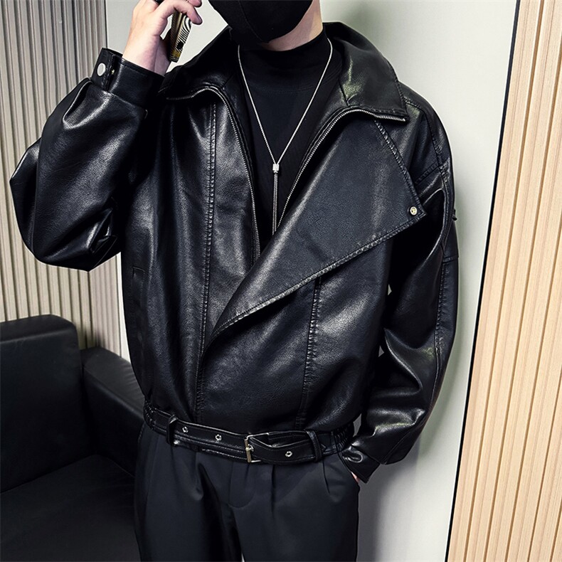 高端美式PU皮男士秋季宽松休闲夹克外套A368-P6606-P138,男装皮衣,电商A368